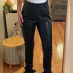 Zara Extra Long Faux Leather Leggings